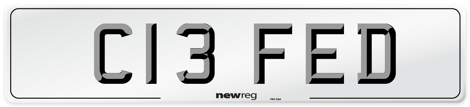 C13 FED Number Plate from New Reg